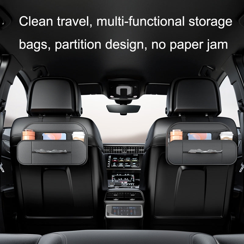 Car Back Seat Storage Bag With Tissue Paper Box