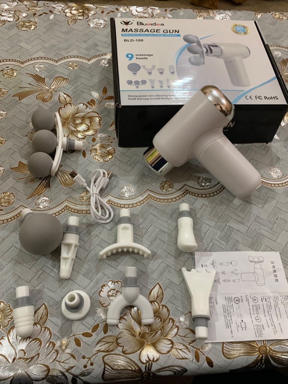Bluaid BLD-100 Massage Gun – 9 Massage Heads | Rechargeable Deep Tissue Massager
