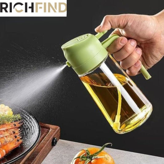 2 in 1 Oil Dispenser Bottle for Kitchen – Spray & Pour Oil Bottle