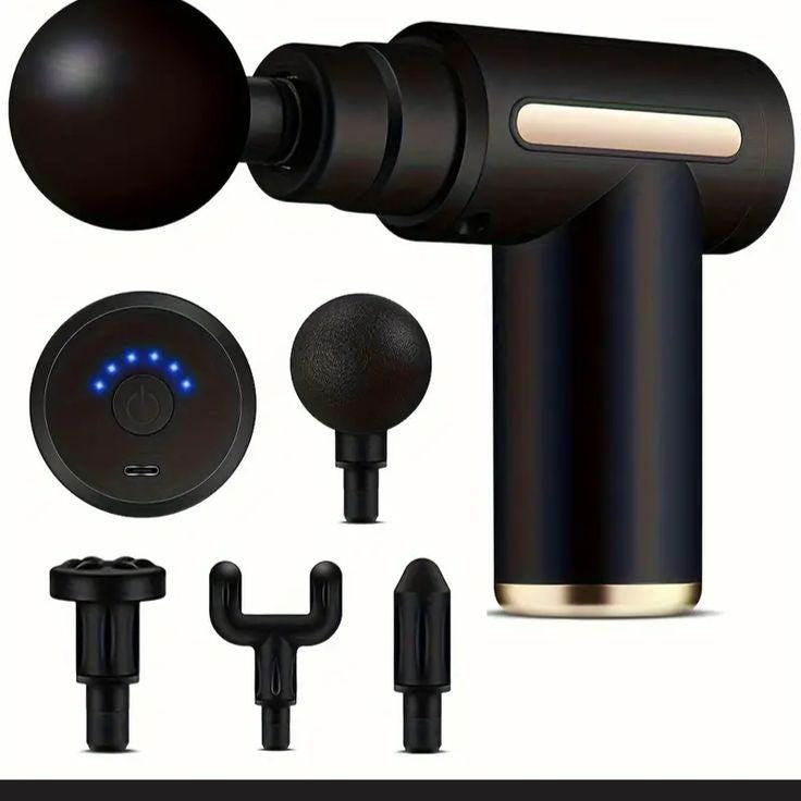 Deep Tissue Massage Gun – Rechargeable 6 Speed Muscle Massager with 4 Heads | Full Body Pain Relief & Relaxation for Men & Women