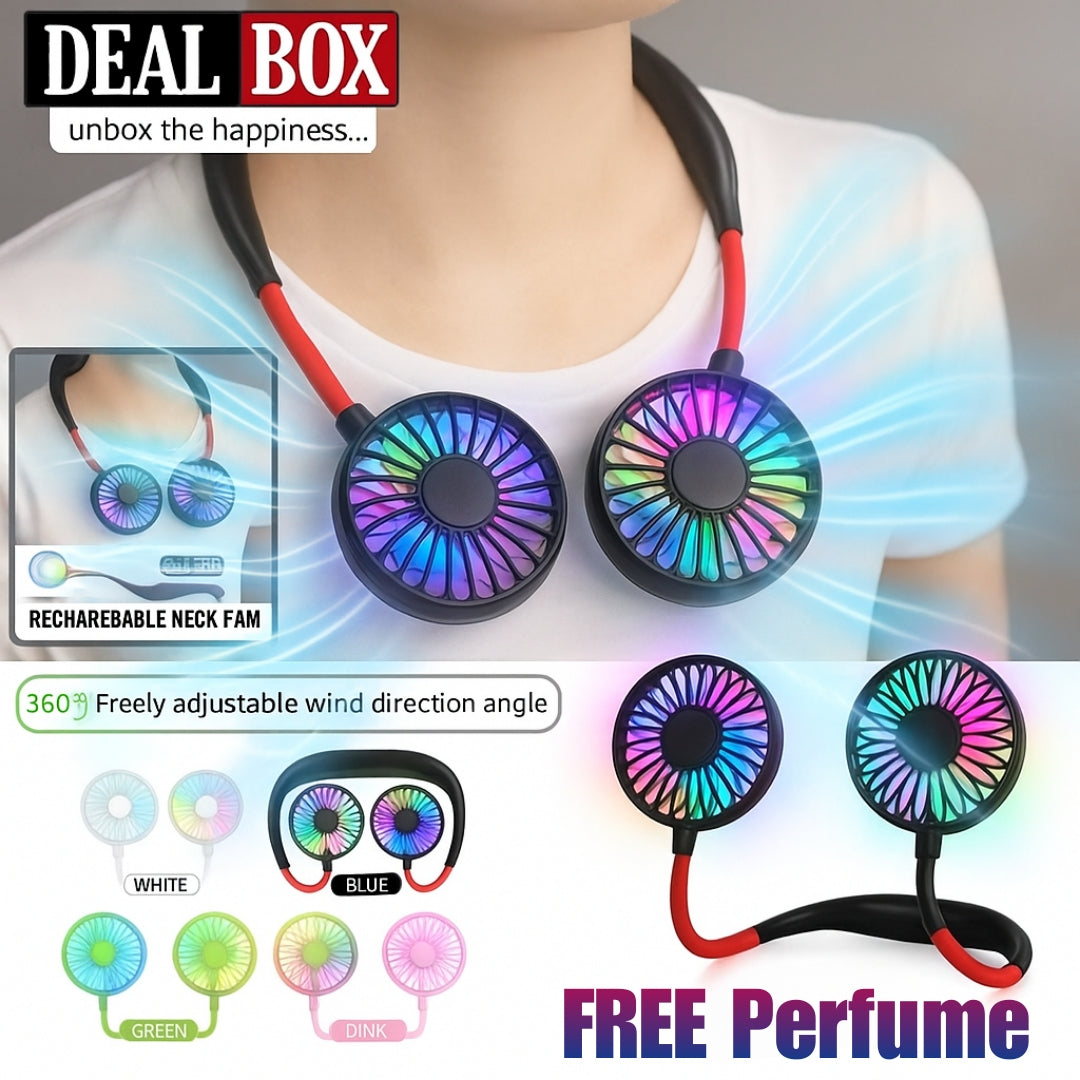 Neck Fan for Kitchen Folding Handheld Fan Wearable Portable Neckband Mini Fan USB Chargeable