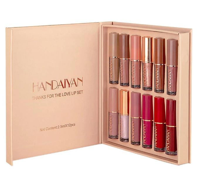 HANDAIYAN 12 Colors Matte Liquid Lipstick Set 2.5ml*12pcs