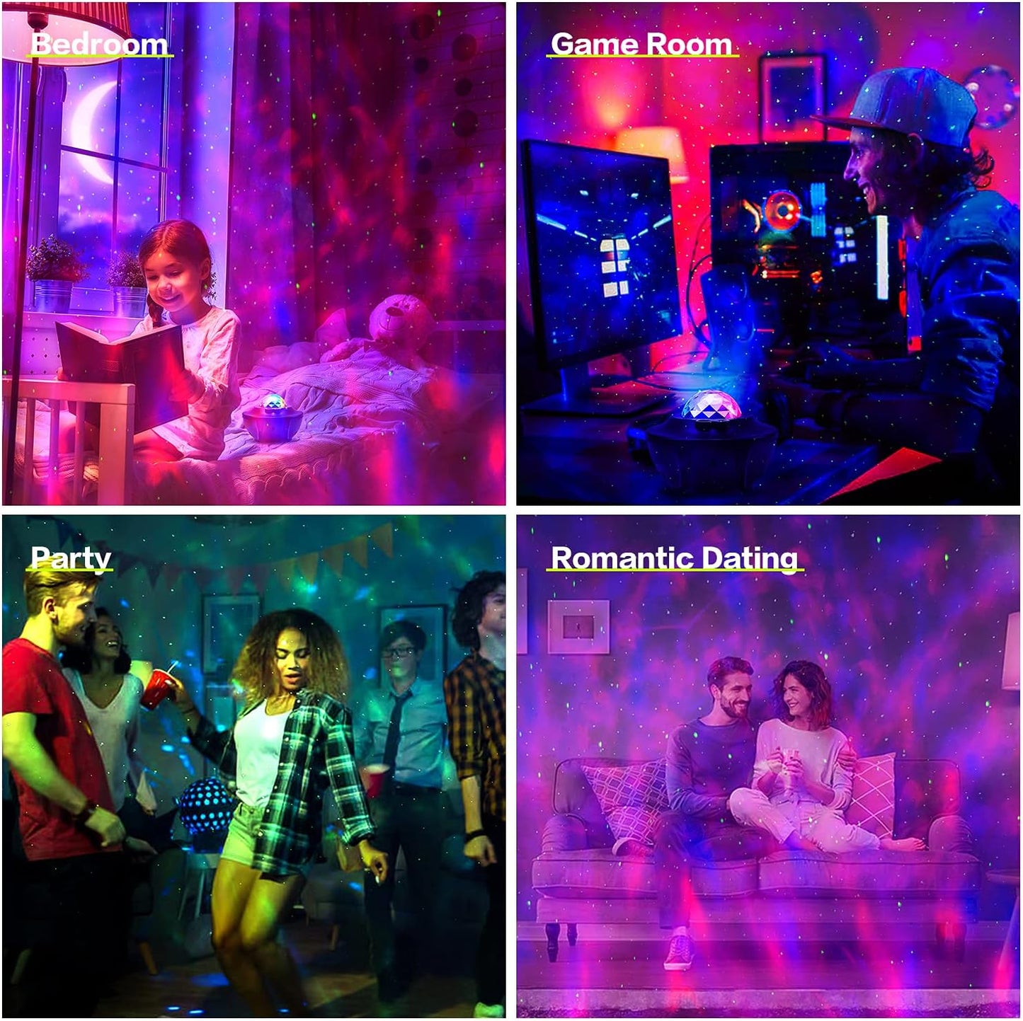 Galaxy Star Projector Lamp – LED Universe Night Light with Remote Control & Built-in Bluetooth 5.2 Music Speaker
