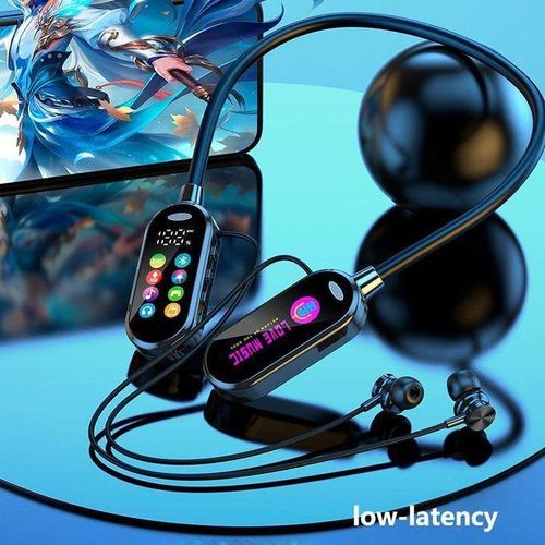 Bluetooth 5.4 Wireless Neckband Earphones – Voice Changer, ENC Noise Cancellation, LED Display & 50H Playtime