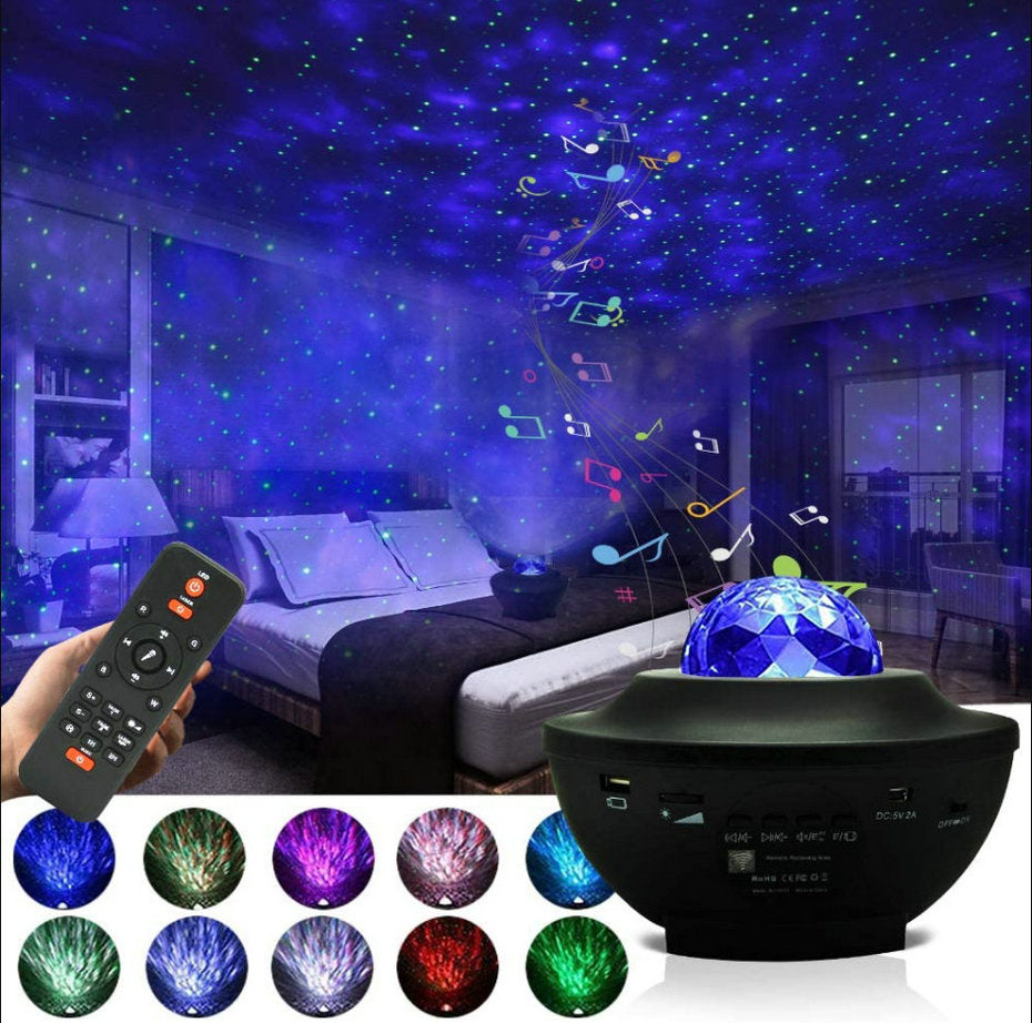 Galaxy Star Projector Lamp – LED Universe Night Light with Remote Control & Built-in Bluetooth 5.2 Music Speaker