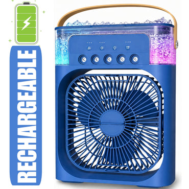 Portable Air Conditioner Mist Fan Big Size – 3-in-1 Mini AC Air Cooler with Ice Mist, LED Lights & Adjustable Speed