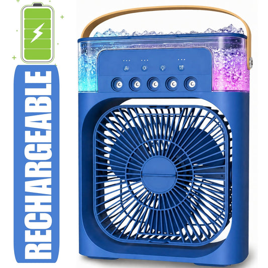 Portable Air Conditioner Mist Fan Big Size – 3-in-1 Mini AC Air Cooler with Ice Mist, LED Lights & Adjustable Speed