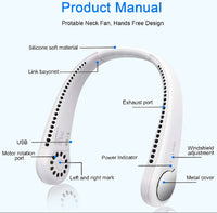 Pickzyy Rechargeable Portable Neck Fan – Hands-Free USB Mini Fan, Lightweight & Quiet for Office, Kitchen & Outdoor Use