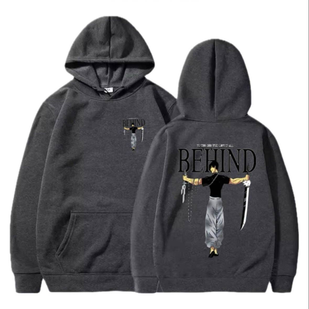 Men’s Grey & White Graphic Oversized Hoodie | Stylish Printed Pullover Sweatshirt | Winter Streetwear