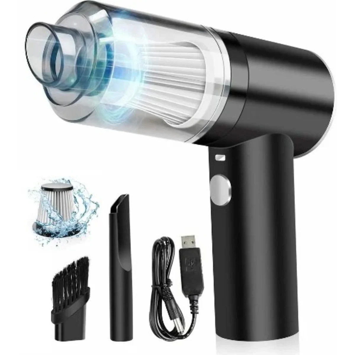 Wireless Car Vacuum Cleaner 4 in 1 – Powerful Suction Portable Handheld Vacuum | Rechargeable Mini Cleaner for Car, Home & Office