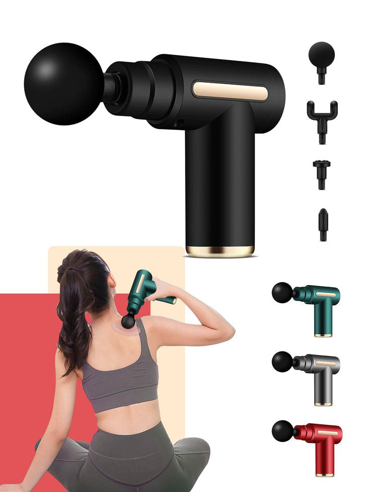 Deep Tissue Massage Gun – Rechargeable 6 Speed Muscle Massager with 4 Heads | Full Body Pain Relief & Relaxation for Men & Women