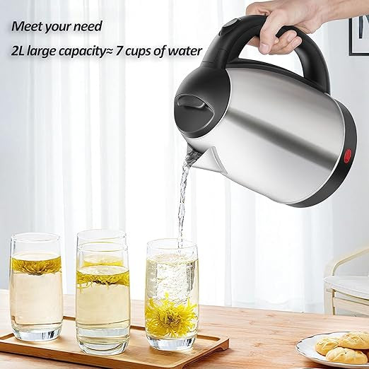2L Electric Kettle for Tea, Coffee, Water, Milk & Egg Boiling