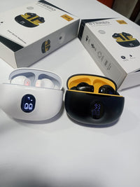 TWS Wireless Earbuds with LED Display – ENC Noise Cancellation, HiFi Stereo, Bluetooth 5.3 – Available in Black & White
