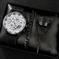 4 Pcs Golden Watch & Jewelry Set