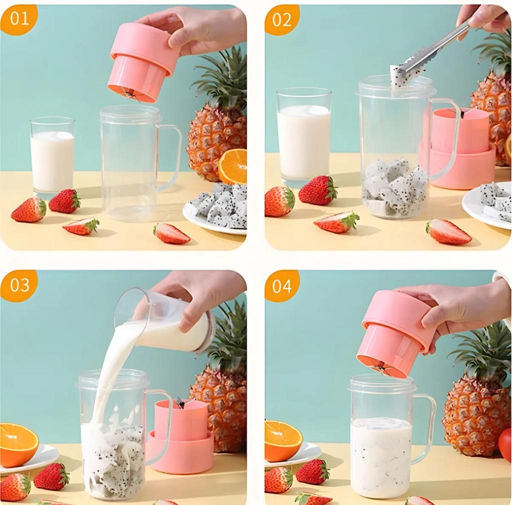 Portable and rechargeable Juice Cup with Straw