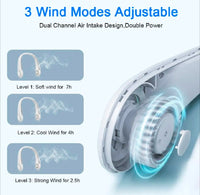 Pickzyy Rechargeable Portable Neck Fan – Hands-Free USB Mini Fan, Lightweight & Quiet for Office, Kitchen & Outdoor Use
