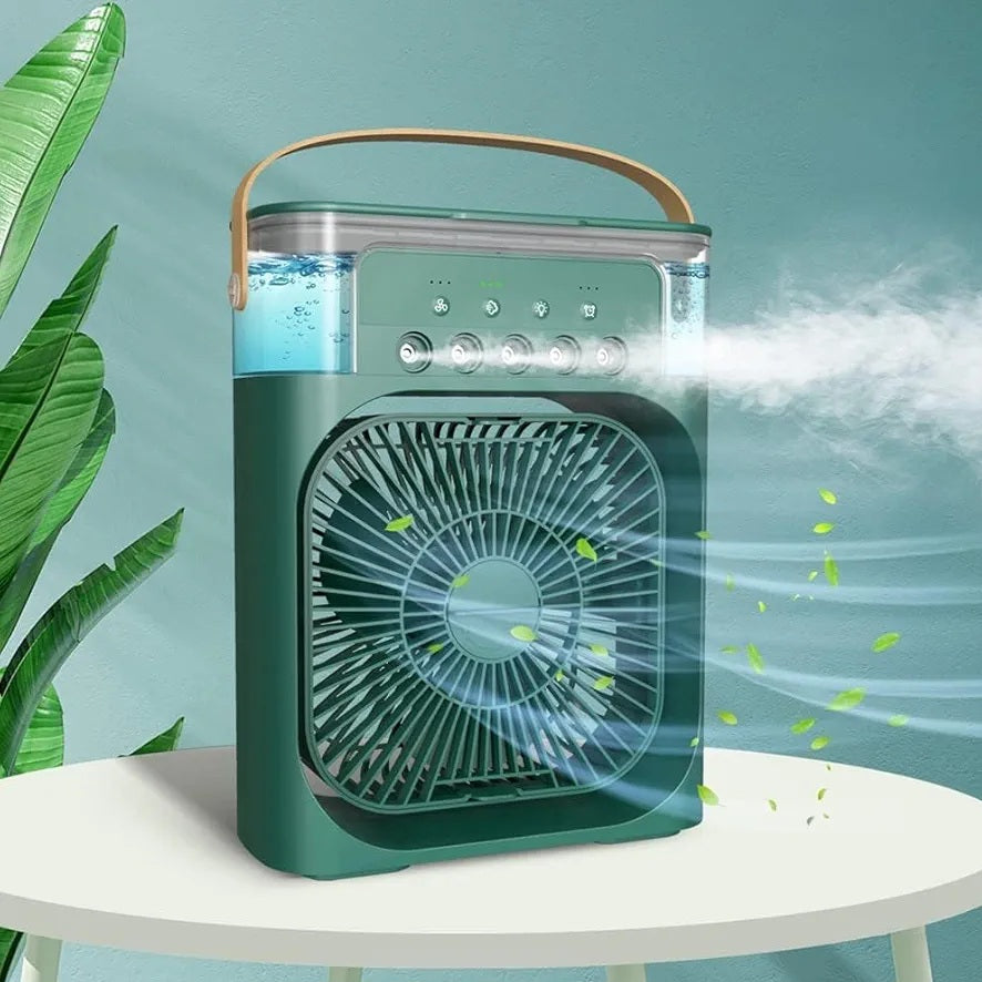Portable Air Conditioner Mist Fan Big Size – 3-in-1 Mini AC Air Cooler with Ice Mist, LED Lights & Adjustable Speed