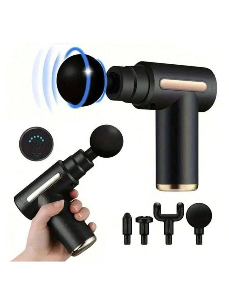 Deep Tissue Massage Gun – Rechargeable 6 Speed Muscle Massager with 4 Heads | Full Body Pain Relief & Relaxation for Men & Women