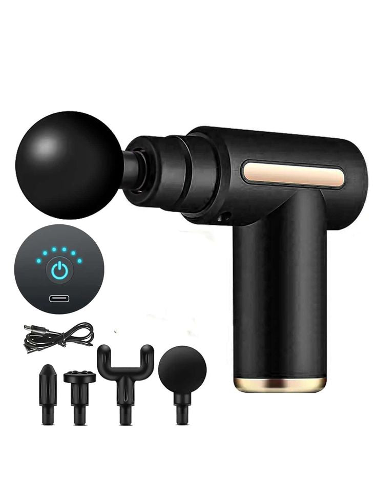Deep Tissue Massage Gun – Rechargeable 6 Speed Muscle Massager with 4 Heads | Full Body Pain Relief & Relaxation for Men & Women