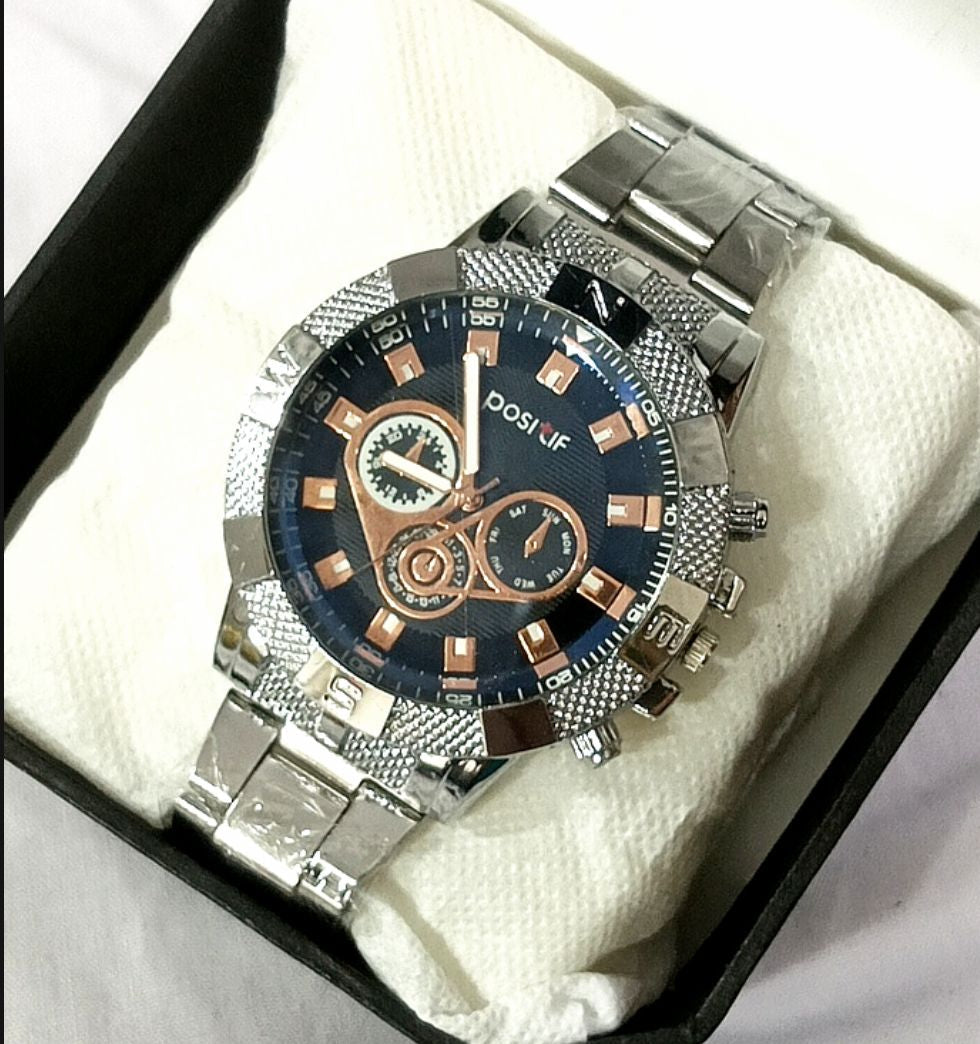 Pack of 2 Fashion Mens Stainless Steel Watches Wristwatch Calendar Luminous Clock Men Business Casual Watch