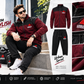 Urban Sprint Men’s Fleece Tracksuit – Maroon & Black
