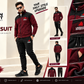 Urban Sprint Men’s Fleece Tracksuit – Maroon & Black