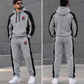 Men’s Premium Grey & Black Polyester Fleece Tracksuit | Urban Sprint