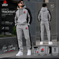 Men’s Premium Grey & Black Polyester Fleece Tracksuit | Urban Sprint