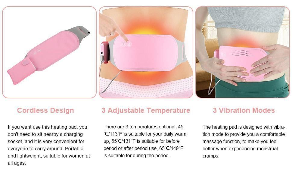 Portable Period Relief Heating & Massage Belt – 4 Vibration Modes