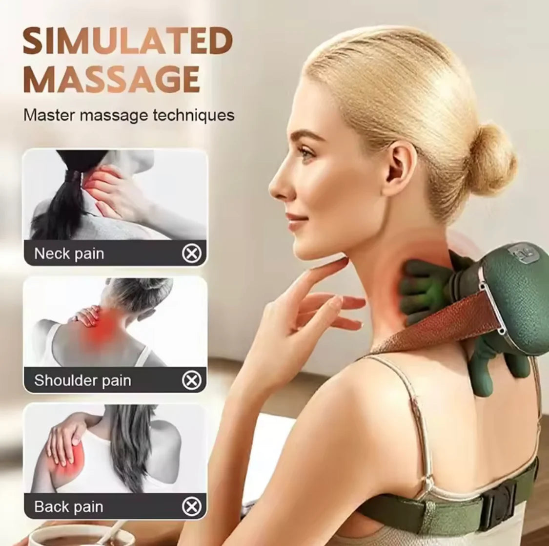 Electric Shoulder & Neck Massager – Deep Kneading with Soothing Heat